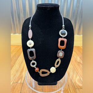 Brighton Silverwood Wooden Beaded Pendant Necklace